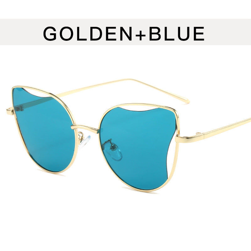 Wholesale Cat Eye Metal Hollow PC Sunglasses